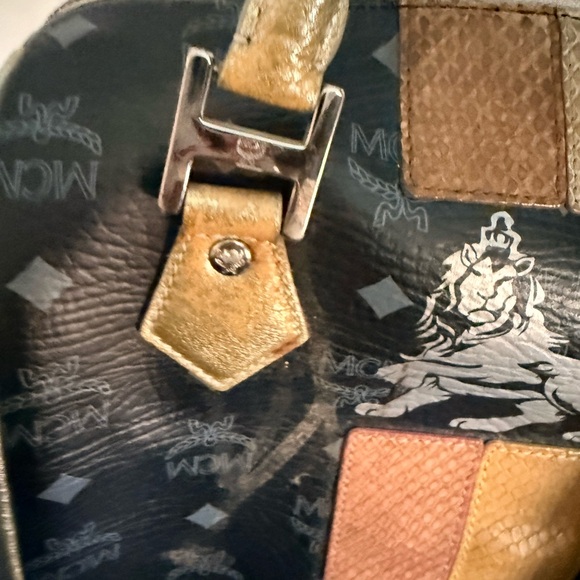 MCM Black and Gold Satchel with Tassel - Picture 6 of 11